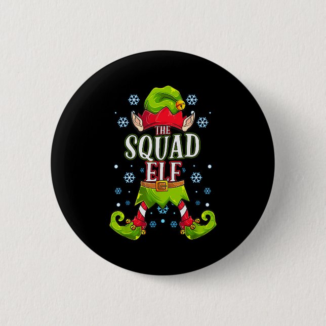 Squad Elf Matching Family Group Christmas Party  6 Cm Round Badge (Front)