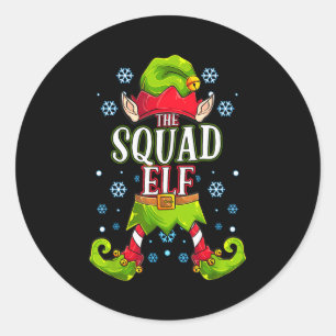 Squad Elf Matching Family Group Christmas Party  Classic Round Sticker