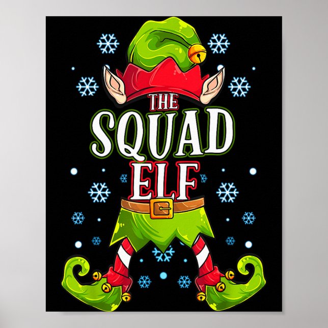 Squad Elf Matching Family Group Christmas Party  Poster (Front)