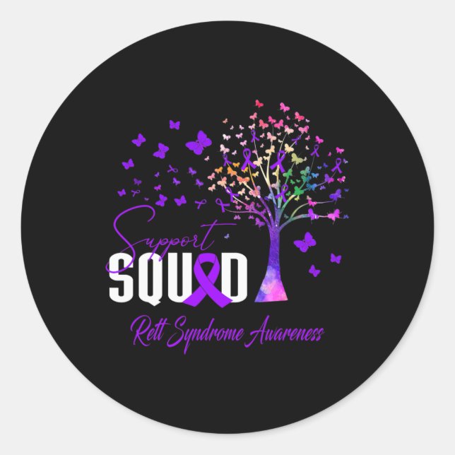 Squad For Rett Syndrome Awareness  Classic Round Sticker (Front)