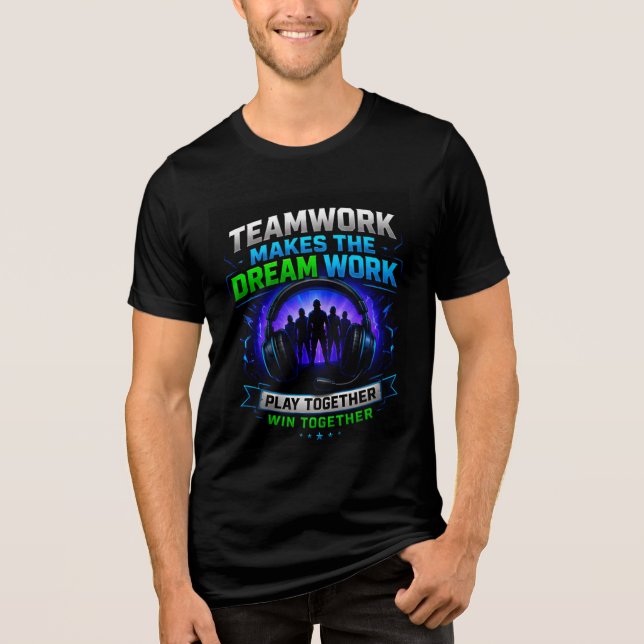 🎧 Squad Gaming Design For Online Teams ⚔️ Tri-Blend Shirt (Front)