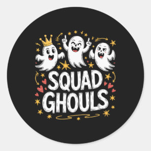 Squad Ghosts Matching Funny Halloween 1  Classic Round Sticker