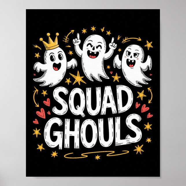 Squad Ghosts Matching Funny Halloween 1  Poster (Front)