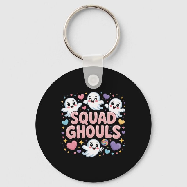 Squad Ghosts Matching Funny Halloween 4  Key Ring (Front)