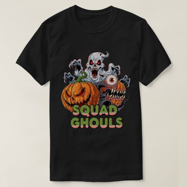 Squad Ghouls Colourful Halloween Horror T-Shirt (Design Front)
