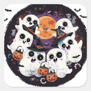 Squad Ghouls ExDesigner Halloween Square Sticker