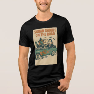 Squad Ghouls On The Road Retro Halloween Tri-Blend Shirt