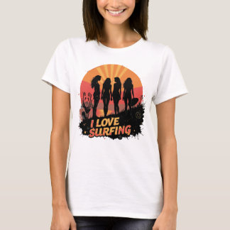 Squad Girls Ilove Surfing Island Cute Sea T-Shirt