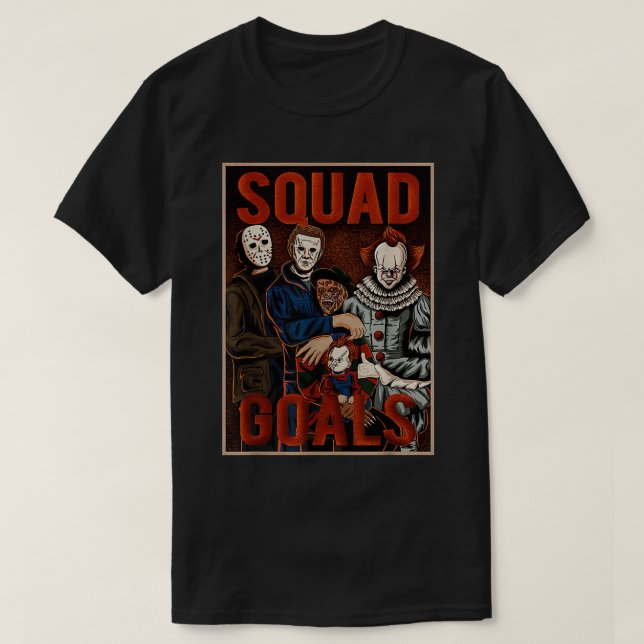 Squad Goals Fun Halloween Costume Horror Movie Cre T-Shirt (Design Front)