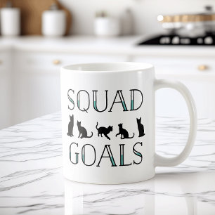 Squad Goals Funny Cat Lady Coffee Mug
