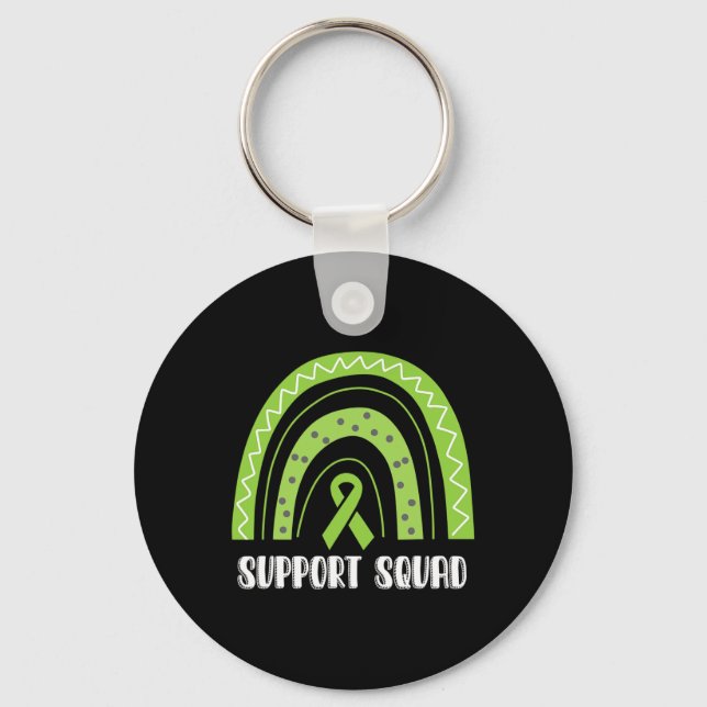 Squad Green Rainbow Kidney Disease Awareness  Key Ring (Front)