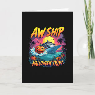 Squad Group Ship Halloween Trip Family Cruising Cr Card
