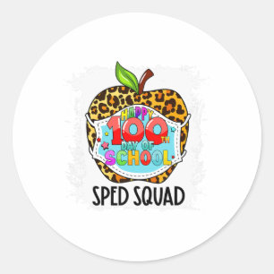 Squad Happy 100th Day Of School Face Mask Sped Ed Classic Round Sticker