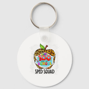 Squad Happy 100th Day Of School Face Mask Sped Ed Key Ring