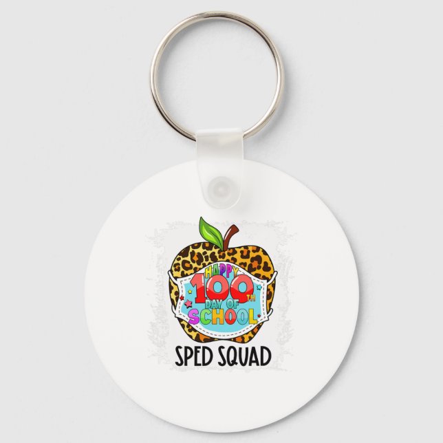 Squad Happy 100th Day Of School Face Mask Sped Ed  Key Ring (Front)