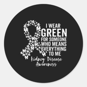 Squad I Wear Green For Kidney Disease Awareness Classic Round Sticker