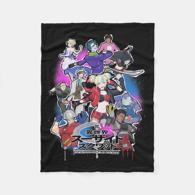 Squad Isekai Poster Design Fleece Blanket (Front)