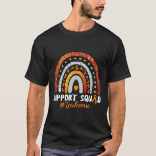Squad Leukaemia Awareness Orange Ribbon Rainbow T-Shirt
