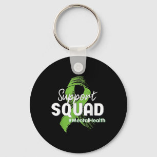 Squad Mental Health Awareness Lime Green Ribbon 1 Key Ring