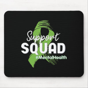 Squad Mental Health Awareness Lime Green Ribbon Mouse Mat