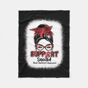 Squad Messy Bun Burgundy Ribbon Brain Aneurysm 1 Fleece Blanket