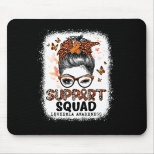 Squad Messy Bun Butterfly Orange Ribbon Leukaemia  Mouse Mat