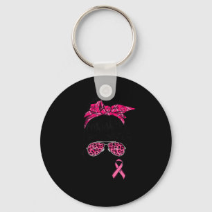 Squad Messy Bun Pink Warrior Breast Cancer Awarene Key Ring