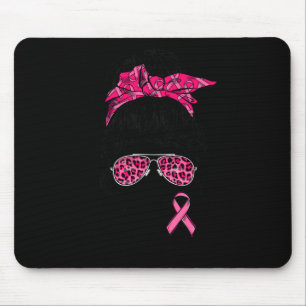 Squad Messy Bun Pink Warrior Breast Cancer Awarene Mouse Mat