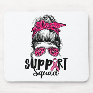 Squad Messy Bun Pink Warrior Breast Cancer Awarene Mouse Mat
