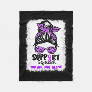 Squad Messy Bun Purple Warrior Alzheimerheimer Awa Fleece Blanket