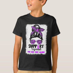 Squad Messy Bun Purple Warrior Alzheimerheimer Awa T-Shirt