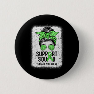 Squad Messy Bun Warrior Green Mental Health Awaren 6 Cm Round Badge