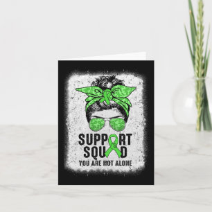 Squad Messy Bun Warrior Green Mental Health Awaren Card