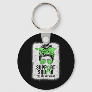 Squad Messy Bun Warrior Green Mental Health Awaren Key Ring