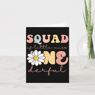 Squad of little miss onederful first bday daisy card