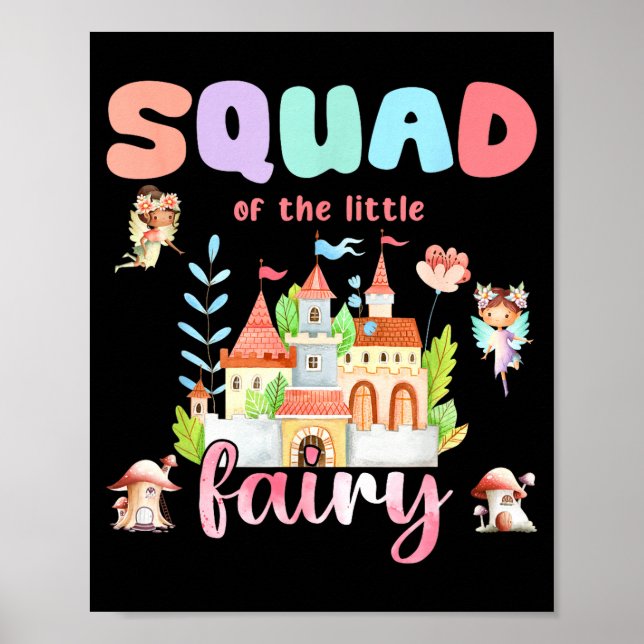 Squad Of The Little Fairy 1st Birthday Girl Fairyt Poster (Front)