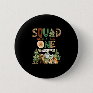 Squad of the one happy camper 1st birthday camping 6 cm round badge