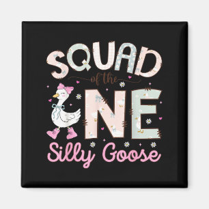 Squad of The One Silly Goose 1st Birthday Girl Magnet