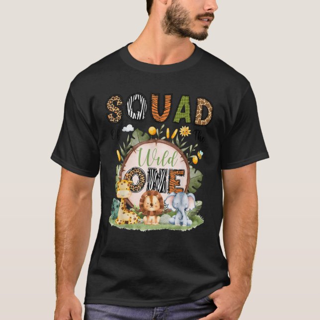 Squad Of The Wild One 1St Birthday Boy Safari Jung T-Shirt (Front)