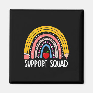Squad Rainbow Back To School Support Teacher Team  Magnet