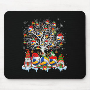 Squad Santa Reindeer Volleyball On Xmas Tree Gnome Mouse Mat