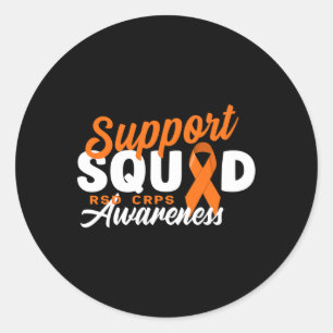 Squad Support I Reflex Dystrophy Pain Syndrome Rsd Classic Round Sticker