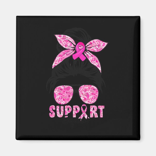 Squad Team Breast Cancer Awareness Warrior Messy B Magnet (Front)