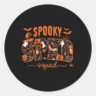 Squad Team Special Education Teacher Halloween  Classic Round Sticker