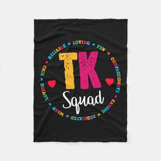 Squad Tee - Transitional Kindergarten Teacher Team Fleece Blanket (Front)