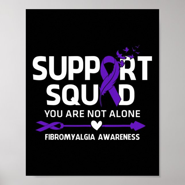 Squad Warrior Fibromyalgia Awareness Feather  Poster (Front)