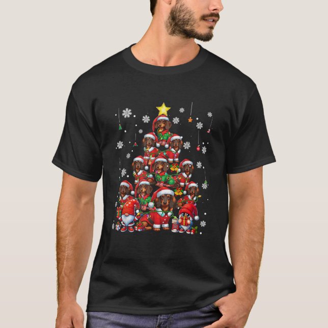 Squad Xmas Dachshunds Cosplay Santa Elf Christmas  T-Shirt (Front)