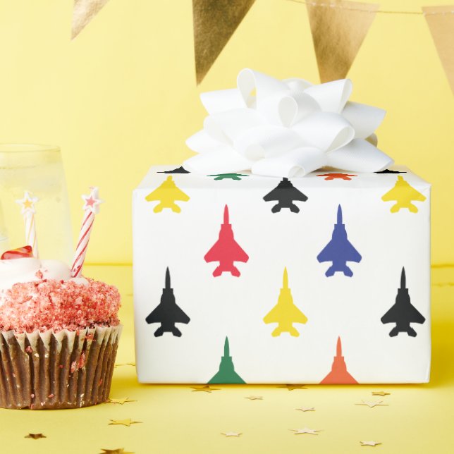Squadron Colours F-15E Fighter Jet Pattern Wrapping Paper (Birthday Party)