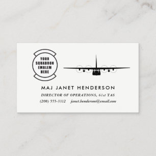 Squadron Patch C-130 Hercules Professional Pilot Business Card