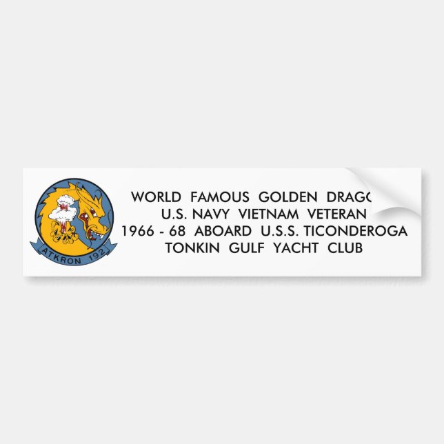Squadron Patch, WORLD  FAMOUS  GOLDEN  DRAGONSU... Bumper Sticker (Front)
